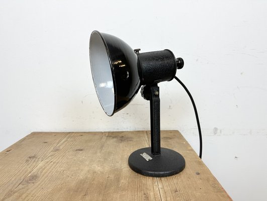 Vintage Black Enamel Table Lamp, 1950s-CGF-1718312