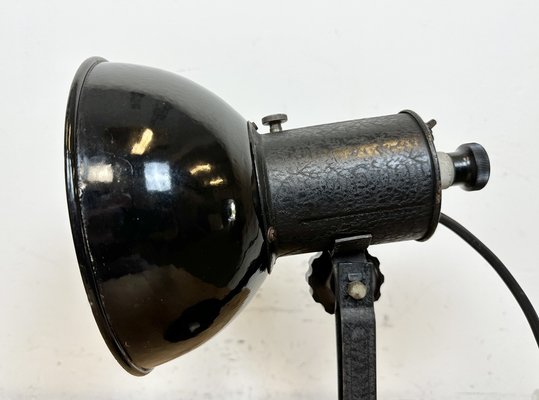 Vintage Black Enamel Table Lamp, 1950s-CGF-1718312