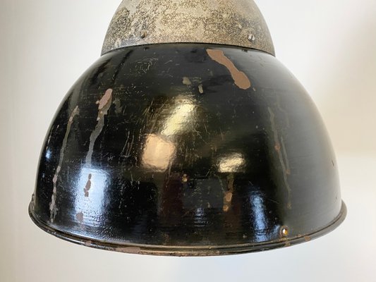 Vintage Black Enameled Hanging Lamp, 1930s-CGF-864409