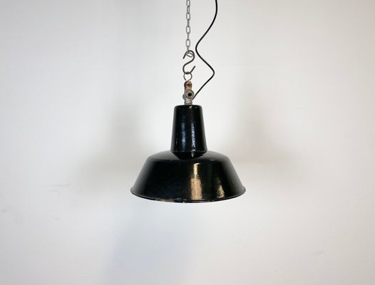 Vintage Black Industrial Ceiling Lamp, 1930s-CGF-828606