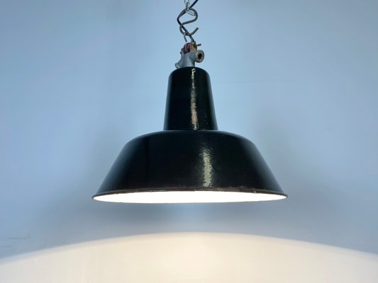 Vintage Black Industrial Ceiling Lamp, 1930s-CGF-828606