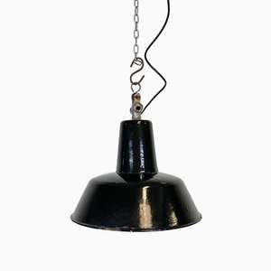 Vintage Black Industrial Ceiling Lamp, 1930s-CGF-828606