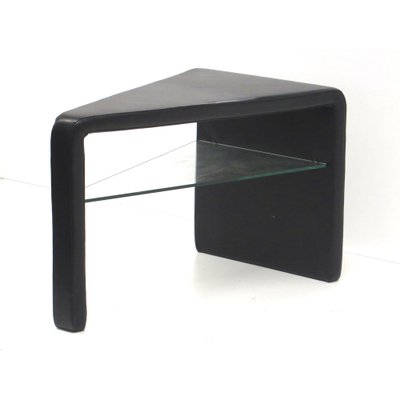 Vintage Black Leather Side Table from de Sede, 1970s-XID-1785330