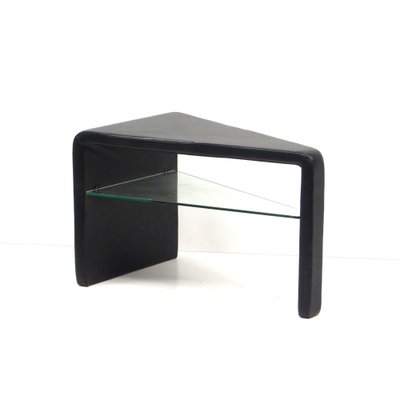 Vintage Black Leather Side Table from de Sede, 1970s-XID-1785330