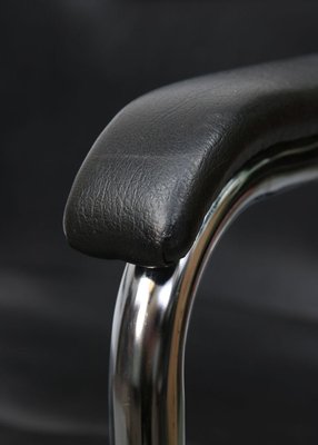 Vintage Black Leatherette Cantilever Desk Chair, 1970s-HGJ-840801