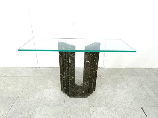 Vintage Black Marble Console Table from Cattelan, Italy, 1980s-IRH-1818085