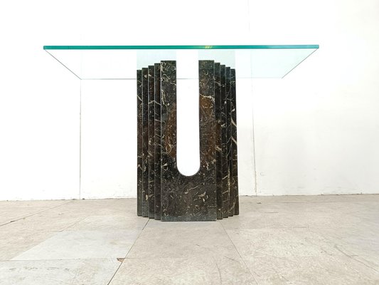 Vintage Black Marble Console Table from Cattelan, Italy, 1980s-IRH-1818085