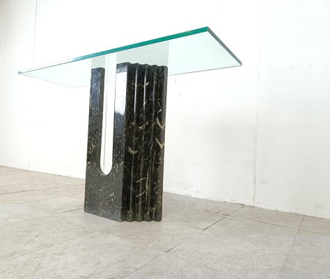 Vintage Black Marble Console Table from Cattelan, Italy, 1980s-IRH-1818085