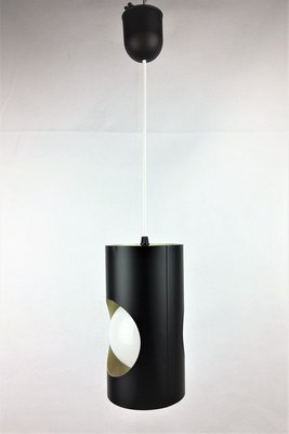 Vintage Black Metal Ceiling Lamp, 1960s-YBU-699665