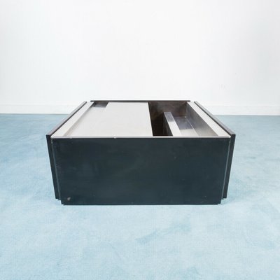 Vintage Black Metal & Wood Coffee Table, 1970s-ZLY-874190