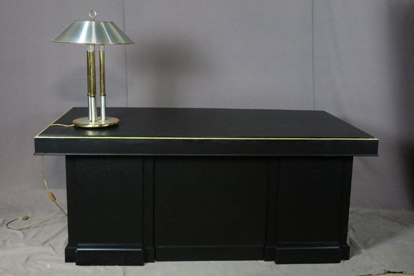 Vintage Black Oak Office Desk, 1950s-WSV-1151421