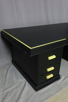 Vintage Black Oak Office Desk, 1950s-WSV-1151421