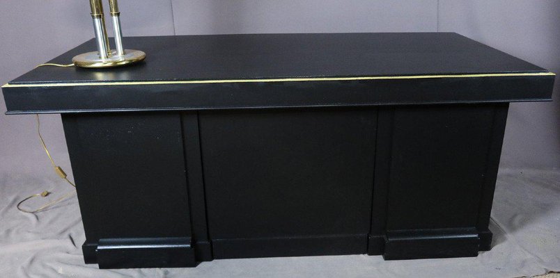 Vintage Black Oak Office Desk, 1950s-WSV-1151421