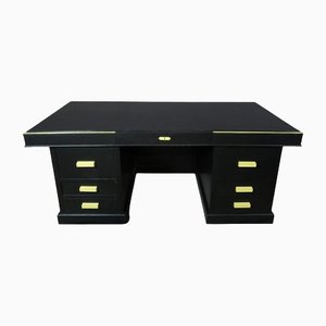 Vintage Black Oak Office Desk, 1950s-WSV-1151421