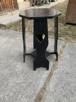 Vintage Black Painted Side Table-OXJ-1110910