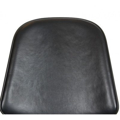 Vintage Black Shell Chair in Black Leather by Hans Wegner, 2000s-MTD-1746785