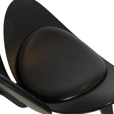 Vintage Black Shell Chair in Black Leather by Hans Wegner, 2000s-MTD-1746785