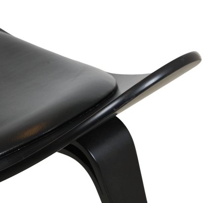 Vintage Black Shell Chair in Black Leather by Hans Wegner, 2000s-MTD-1746785