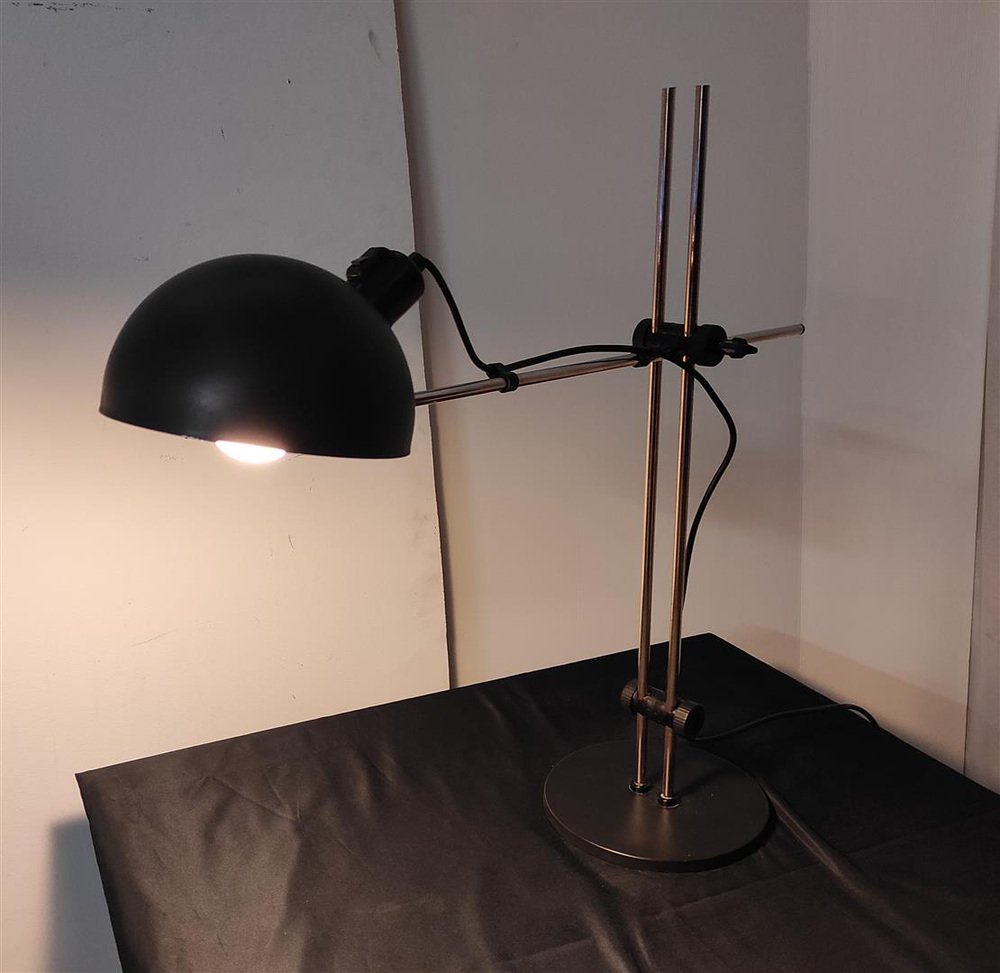 Vintage Black Steel Desk Lamp, 1960s