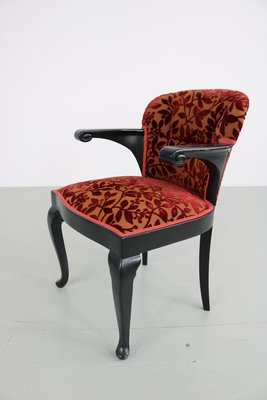 Vintage Black Upholstered Armchair, 1930s-AA-1314138