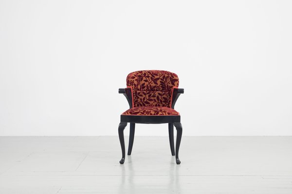 Vintage Black Upholstered Armchair, 1930s-AA-1314138