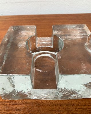 Vintage Block Glass Double Tea Warmer Candle Holder-UAH-1259377