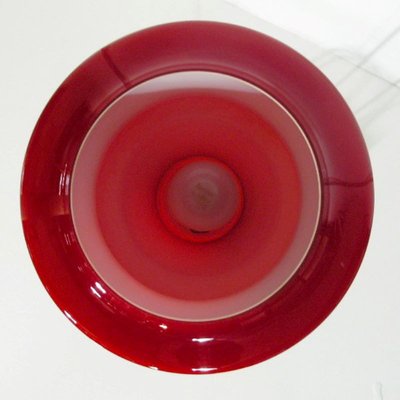 Vintage Blood Red Glass Ceiling Lamp, 1970s-WK-919833