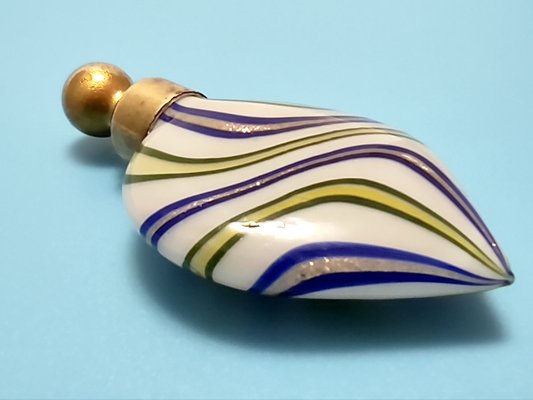 Vintage Blown Glass Canes and Brass Miniature Perfume Bottle, 1930s-JPQ-1817622