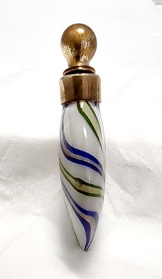 Vintage Blown Glass Canes and Brass Miniature Perfume Bottle, 1930s-JPQ-1817622