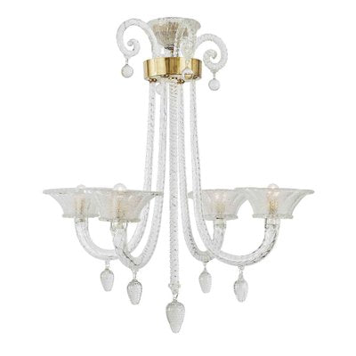 Vintage Blown Glass Chandelier, 1940s-TBU-2038135