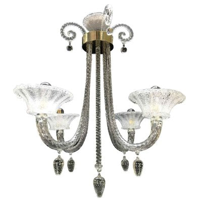 Vintage Blown Glass Chandelier, 1940s-TBU-2038135