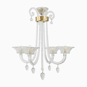 Vintage Blown Glass Chandelier, 1940s-TBU-2038135