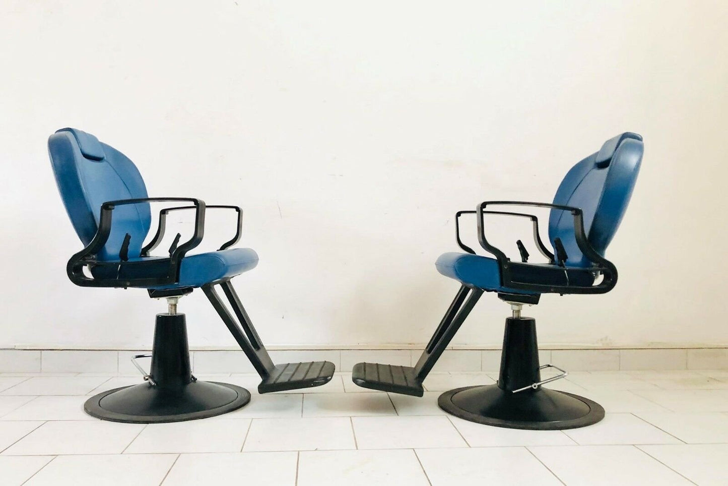 Vintage Blue Barber Chair, 1980s