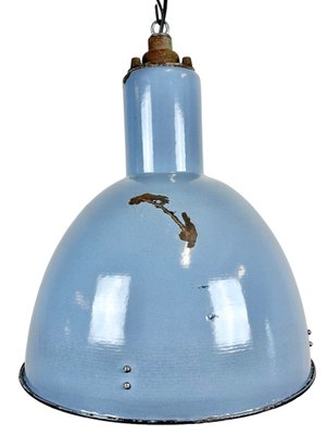 Vintage Blue Cast Iron Ceiling Lamp, 1950s-CGF-1438747