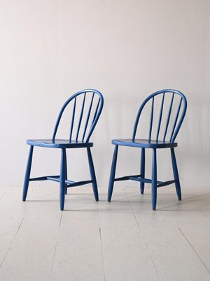 Vintage Blue Chairs, 1960s, Set of 2-QWP-1816366