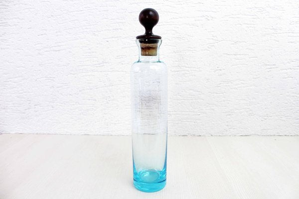 Vintage Blue Glass Bottle, 1970s-BQF-1703201