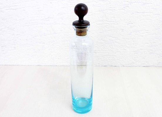 Vintage Blue Glass Bottle, 1970s-BQF-1703201