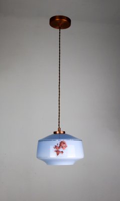 Vintage Blue Glass Pendant Light, 1970s-HGJ-738252