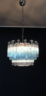 Vintage Blue Murano Glass Quadriedri Ceiling Lamp, 1980s-FHZ-705806