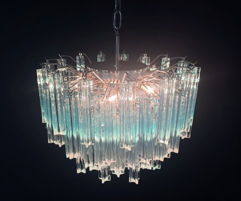 Vintage Blue Murano Glass Quadriedri Ceiling Lamp, 1980s-FHZ-705806