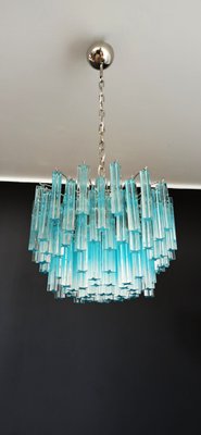 Vintage Blue Murano Glass Quadriedri Ceiling Lamp, 1980s-FHZ-705806