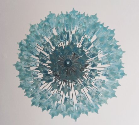 Vintage Blue Murano Glass Quadriedri Ceiling Lamp, 1980s-FHZ-705806