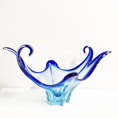 Vintage Blue Murano Glass Vase, 1960s-OLY-845230