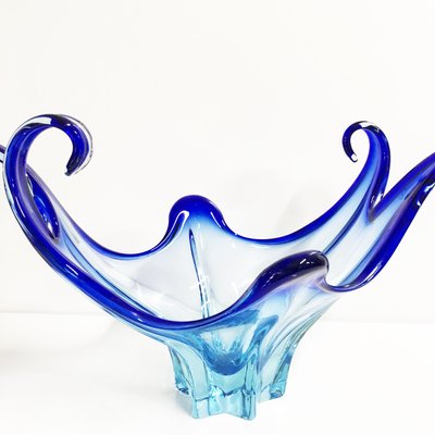 Vintage Blue Murano Glass Vase, 1960s-OLY-845230