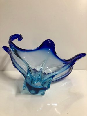 Vintage Blue Murano Glass Vase, 1960s-OLY-845230