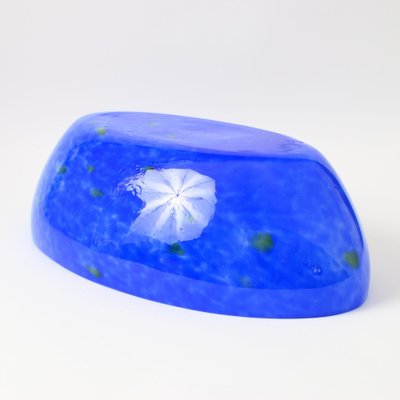 Vintage Blue Splatter Effect Glass Bowl, 1930s-IXK-953636