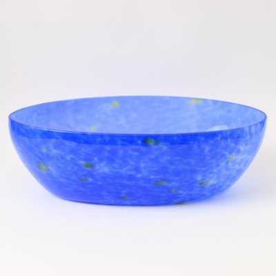 Vintage Blue Splatter Effect Glass Bowl, 1930s-IXK-953636