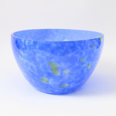 Vintage Blue Splatter Effect Glass Bowl, 1930s-IXK-953636