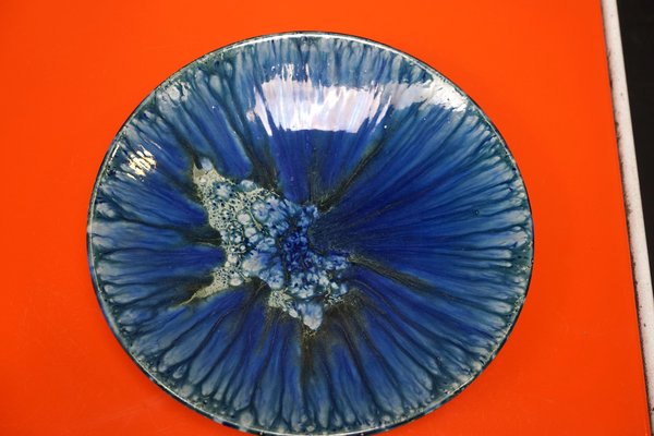 Vintage Blue Wall Plate from Germany, 1970s-CIP-1743115