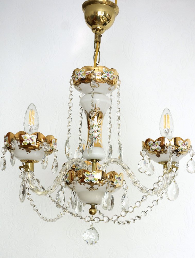 Vintage Bohemia Crystal Chandelier, 1980s